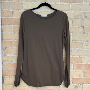 Fluxus Olive Brown Long Sleeve Top
